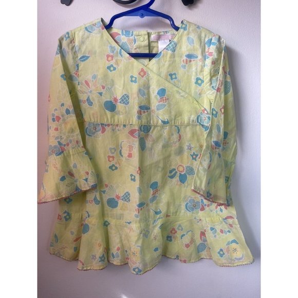 EUC Janie & Jack 2T Swimsuit Cover Green And Floral‎ - Picture 2 of 5